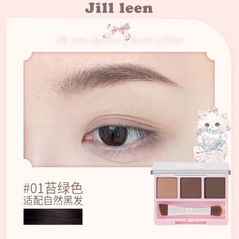 JILL LEEN Three-Color Eyebrow Powder 2g 玖丽绵绵猫淡彩三色眉粉
