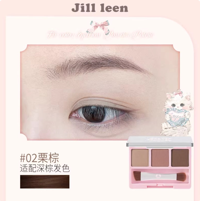 JILL LEEN Three-Color Eyebrow Powder 2g 玖丽绵绵猫淡彩三色眉粉
