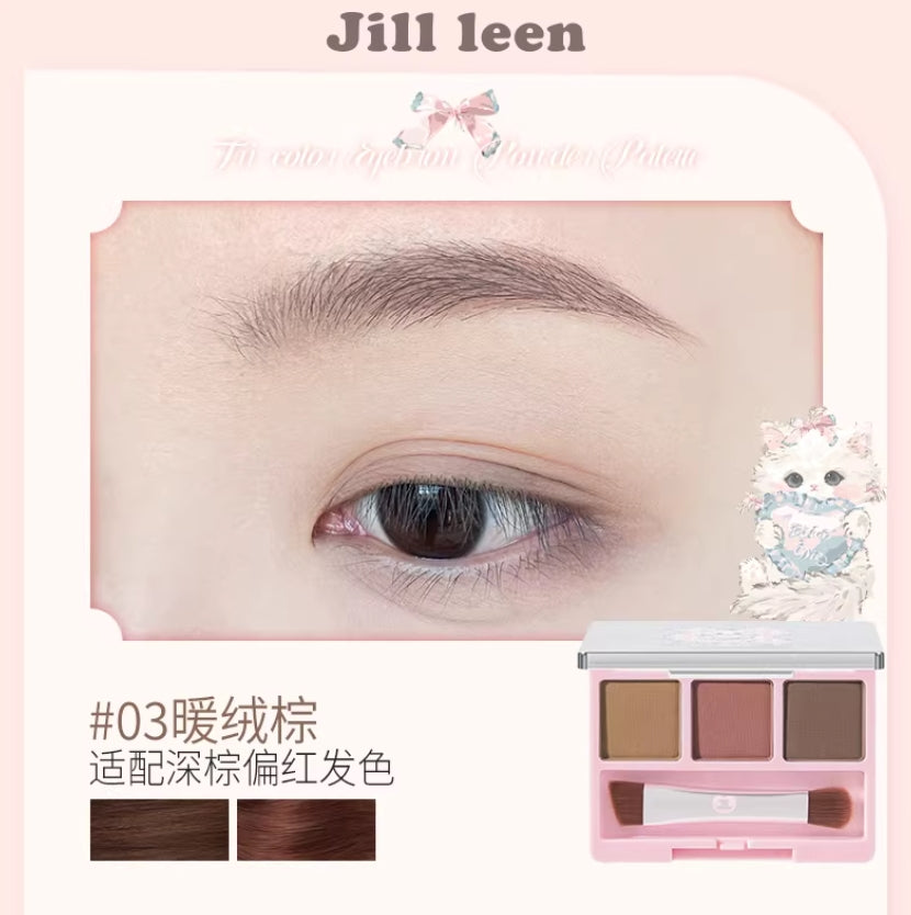 JILL LEEN Three-Color Eyebrow Powder 2g 玖丽绵绵猫淡彩三色眉粉