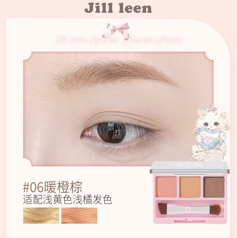 JILL LEEN Three-Color Eyebrow Powder 2g 玖丽绵绵猫淡彩三色眉粉
