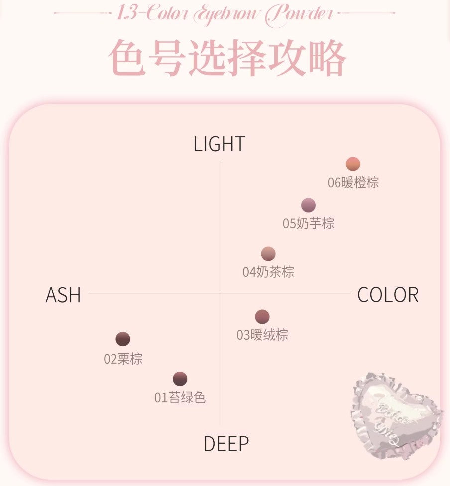 JILL LEEN Three-Color Eyebrow Powder 2g 玖丽绵绵猫淡彩三色眉粉