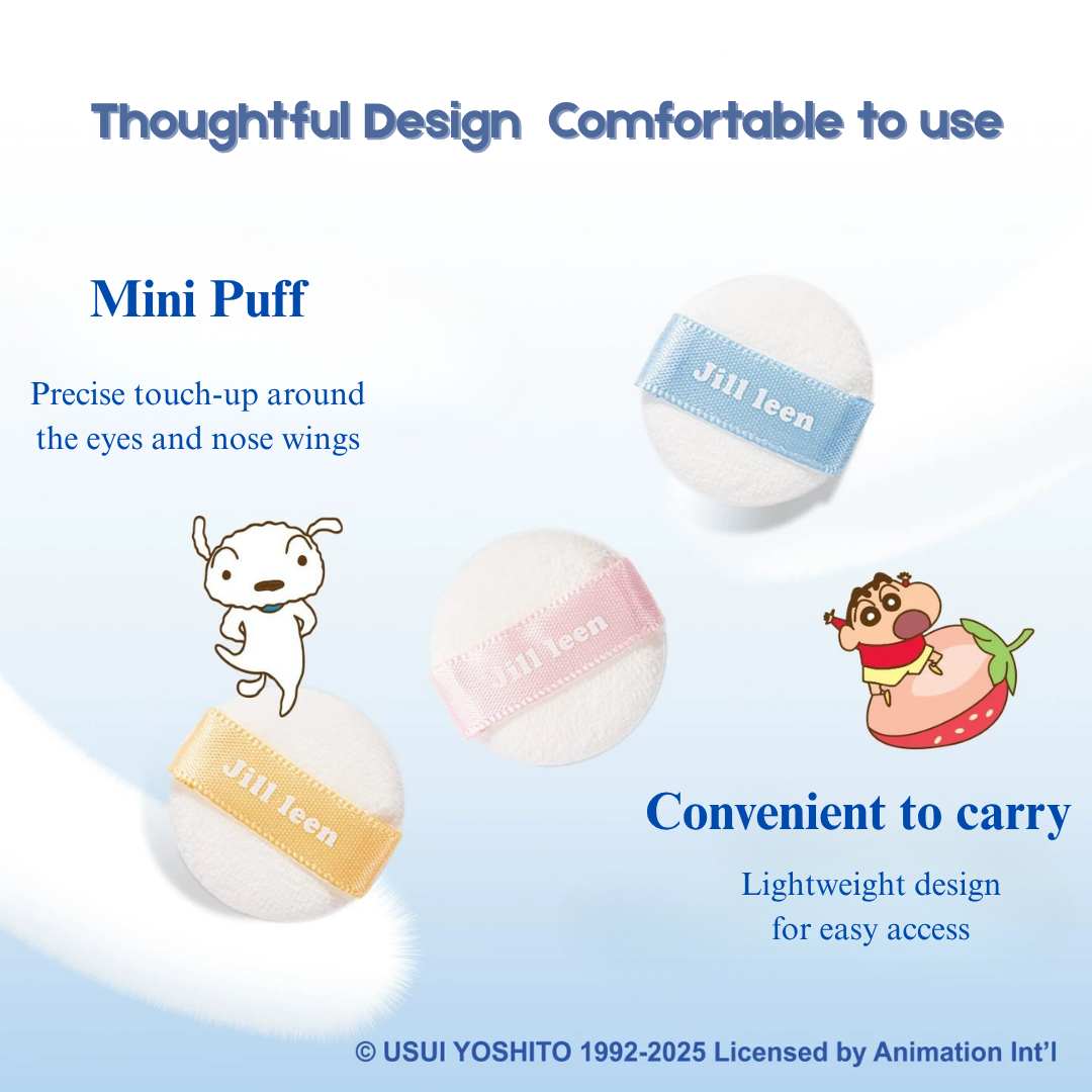 JILL LEEN × Crayon Shinchan Mini Pudding Airy Loose Powder DIY Set 1.5g*3pcs 玖丽×蜡笔小新联名款小布丁空气散粉DIY套装