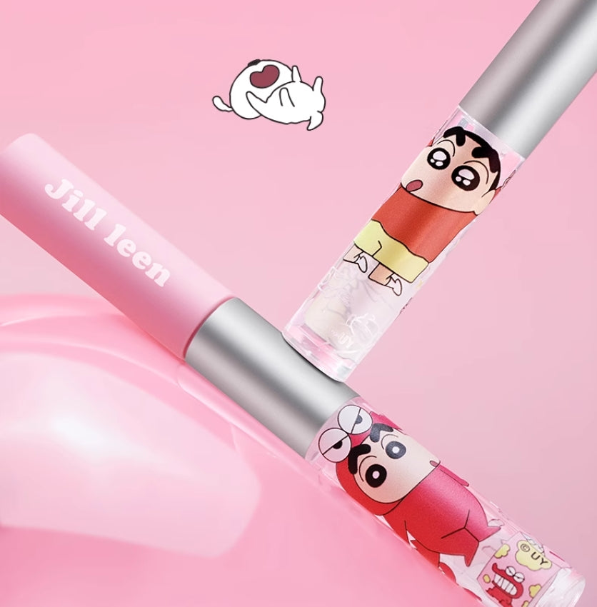 JILL LEEN X Crayon Shinchan Dual-Ended Lip Gloss 1.6g+1.6g 玖丽X蜡笔小新联名款双头唇釉