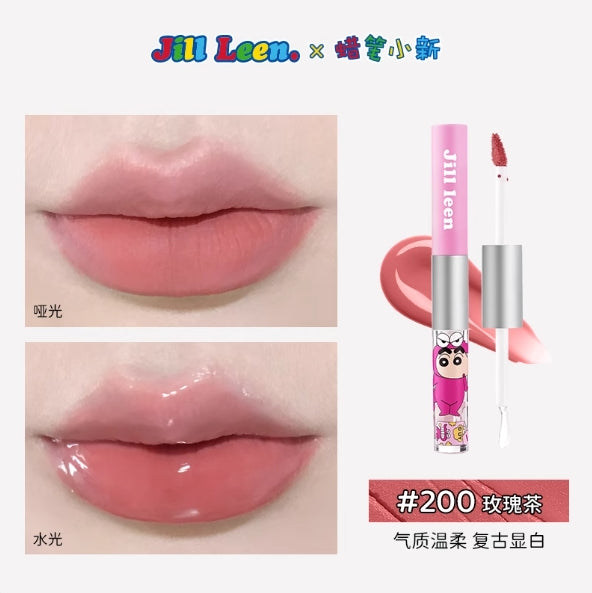 JILL LEEN X Crayon Shinchan Dual-Ended Lip Gloss 1.6g+1.6g 玖丽X蜡笔小新联名款双头唇釉
