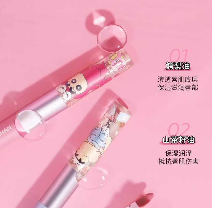JILL LEEN X Crayon Shinchan Dual-Ended Lip Gloss 1.6g+1.6g 玖丽X蜡笔小新联名款双头唇釉