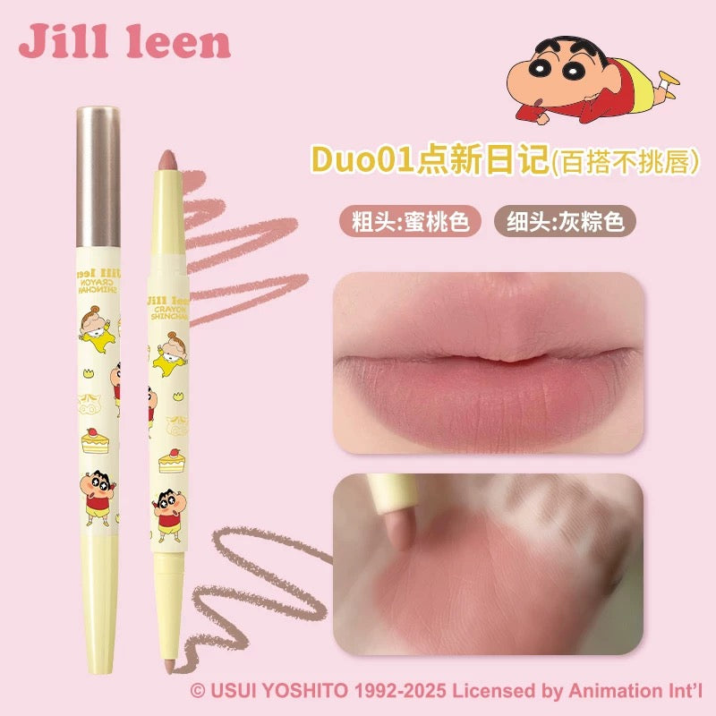 JILL LEEN × Crayon Shinchan Dual-Ended Lip Liner Pencil 0.9g+0.2g 玖丽×蜡笔小新联名款双头唇线笔