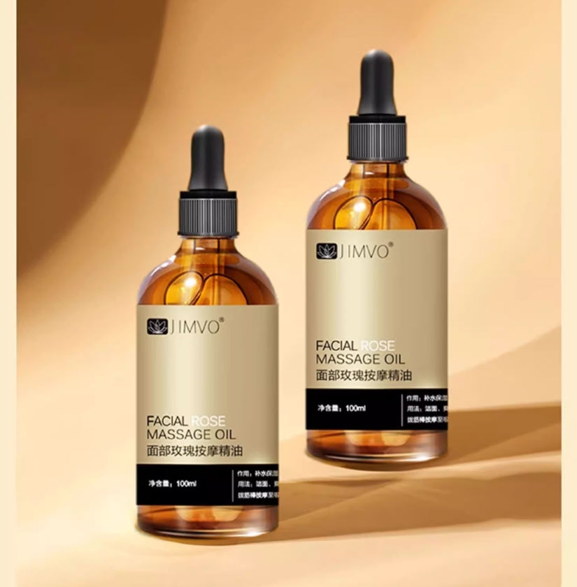 Tiktok/Douyin Hot JIMVO Facial Rose Massage Oil 100ml【Tiktok抖音爆款】静芙面部玫瑰按摩精油
