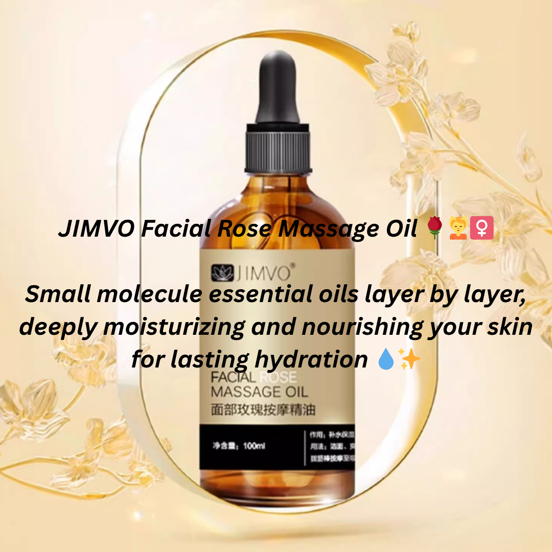 Tiktok/Douyin Hot JIMVO Facial Rose Massage Oil 100ml【Tiktok抖音爆款】静芙面部玫瑰按摩精油