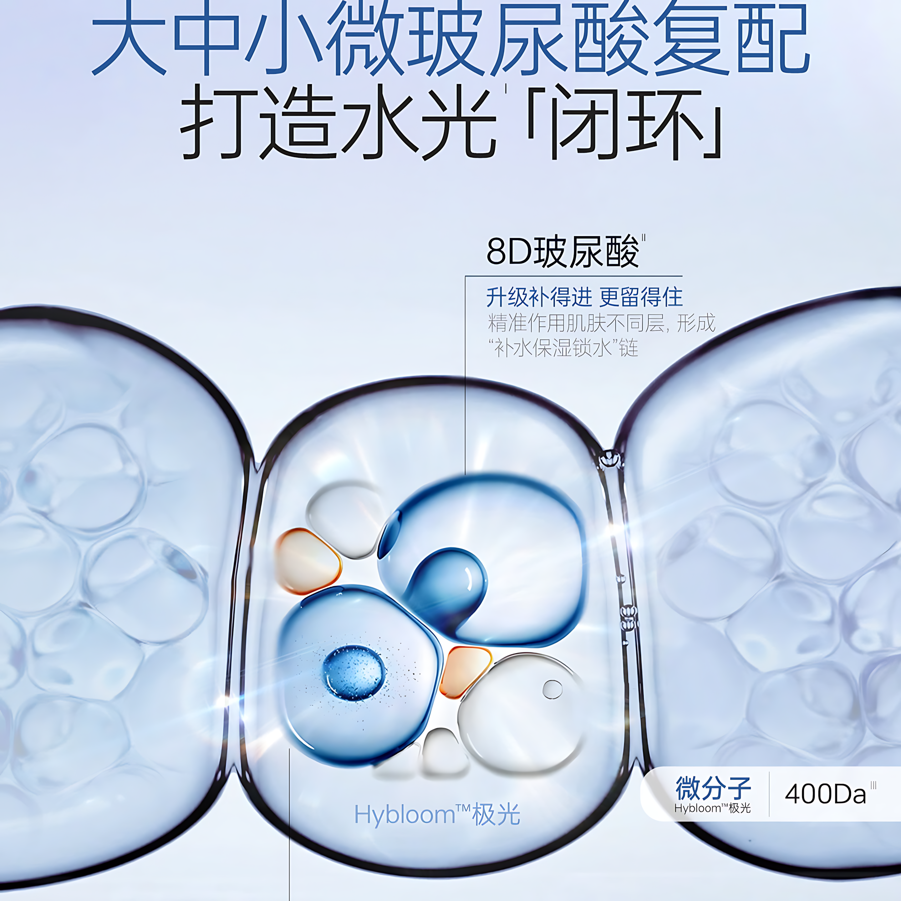 JOYRUQO Hyaluronic Acid Moisturizing Water Light Essence 3.0 1.5ml*30/box 娇润泉玻尿酸舒润水光次抛精华液3.0