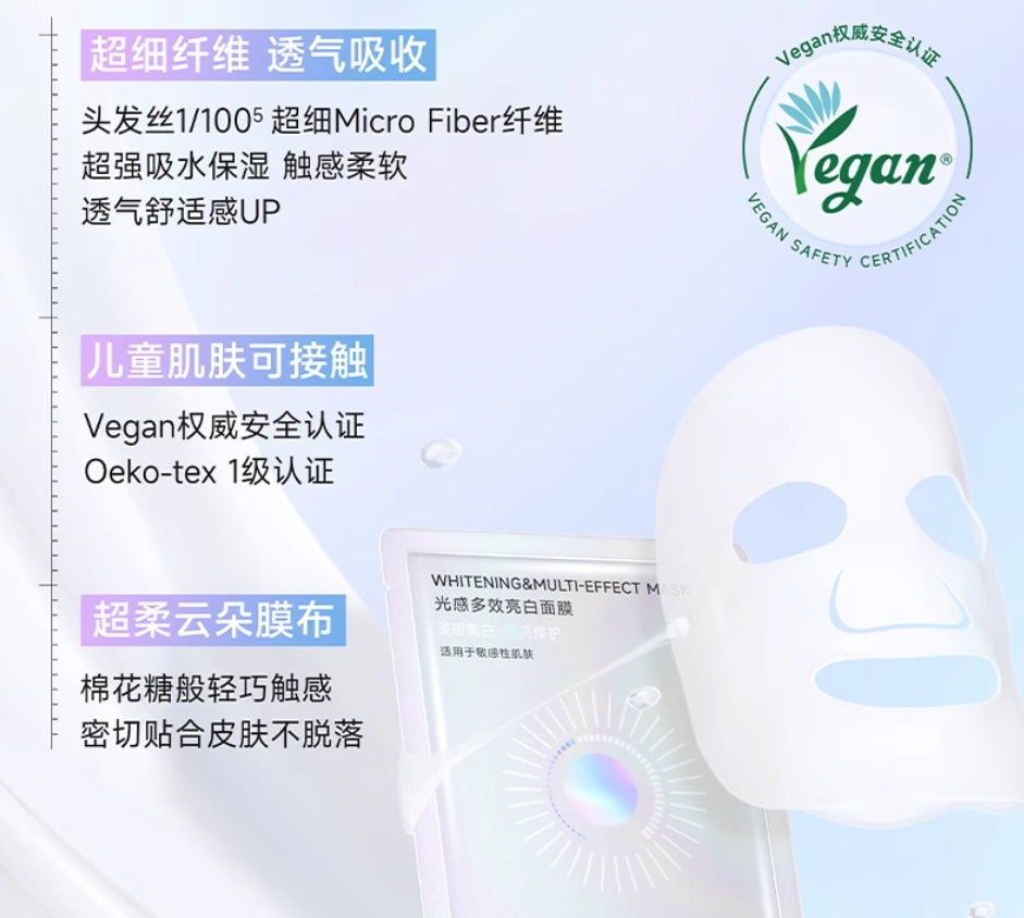 JUYOU Light-Sensitive Multi-Effect Brightening Mask 28ml*5pcs 绽妍光感多效亮白面膜