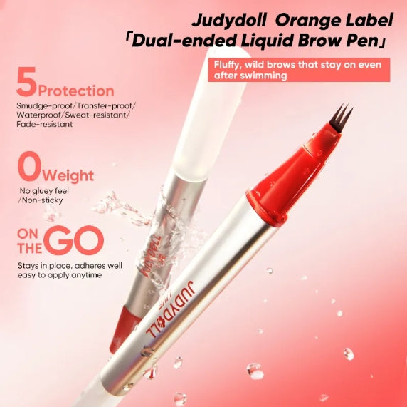 Judydoll Dual-ended Triple-Prong Liquid Brow Pen 1ml+0.8ml 橘朵双头三叉水眉笔
