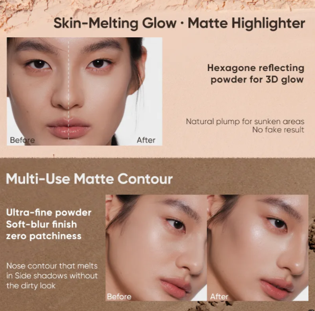 Judydoll Highlight&Contour 9g 橘朵双拼高光修容盘