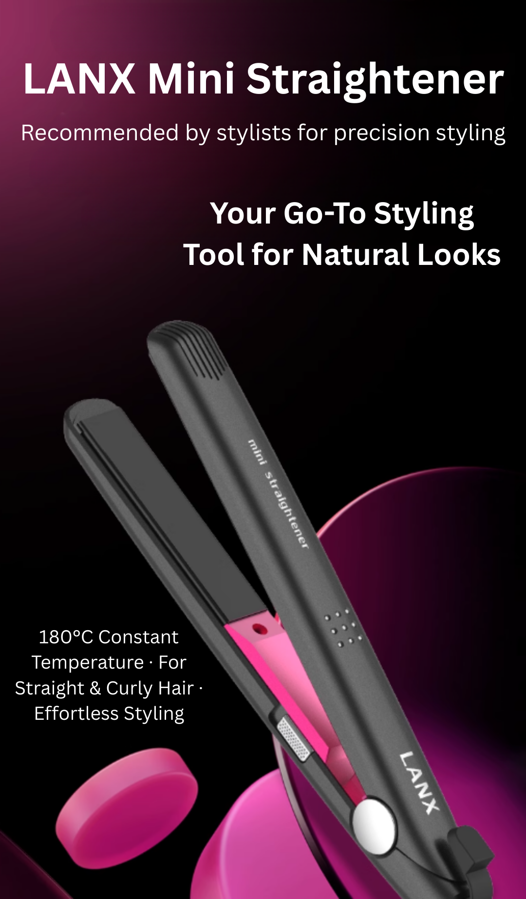 LANX Mini Negative Ion Hair Straightener 兰什负离子迷你直发夹