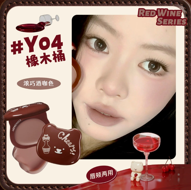 LEEMEMBER Lip & Cheek Dual-Use Blush Cream Red Wine Series 4g 荔萌唇颊两用腮红膏红酒系列