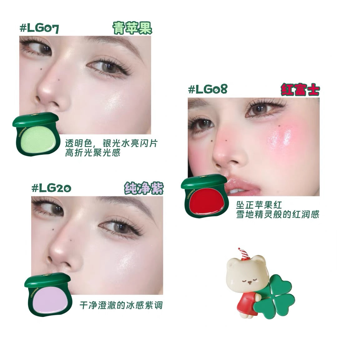 LEEMEMBER Christmas Four-Leaf Clover Limited Edition Water Glow Blush Cream 4g 荔萌圣诞四叶草限定水光腮红膏