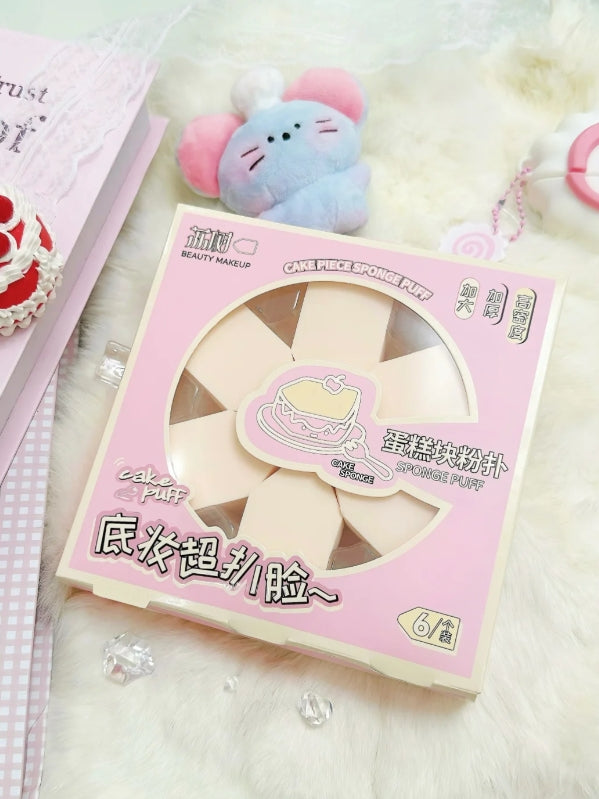 LISHU Mousse Texture Sponge 6pcs 荔树无痕慕斯海绵扑