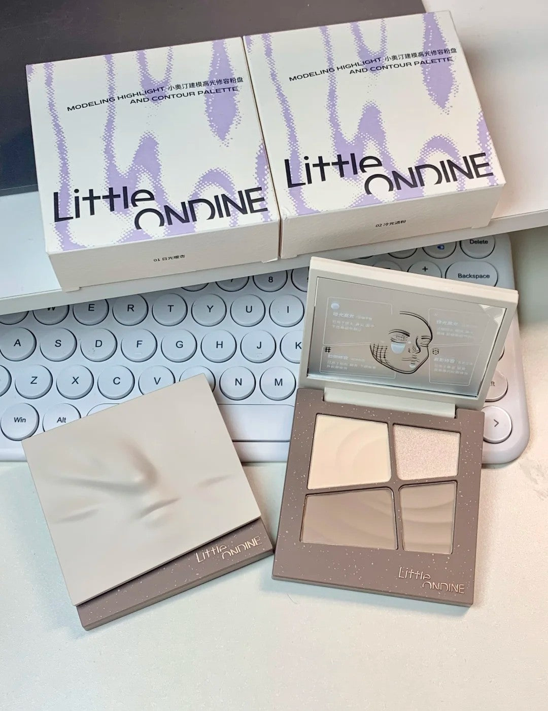 LITTLE ONDINE Modeling Highlight And Contour Palette 9.5g 小奥汀建模高光修容粉盘