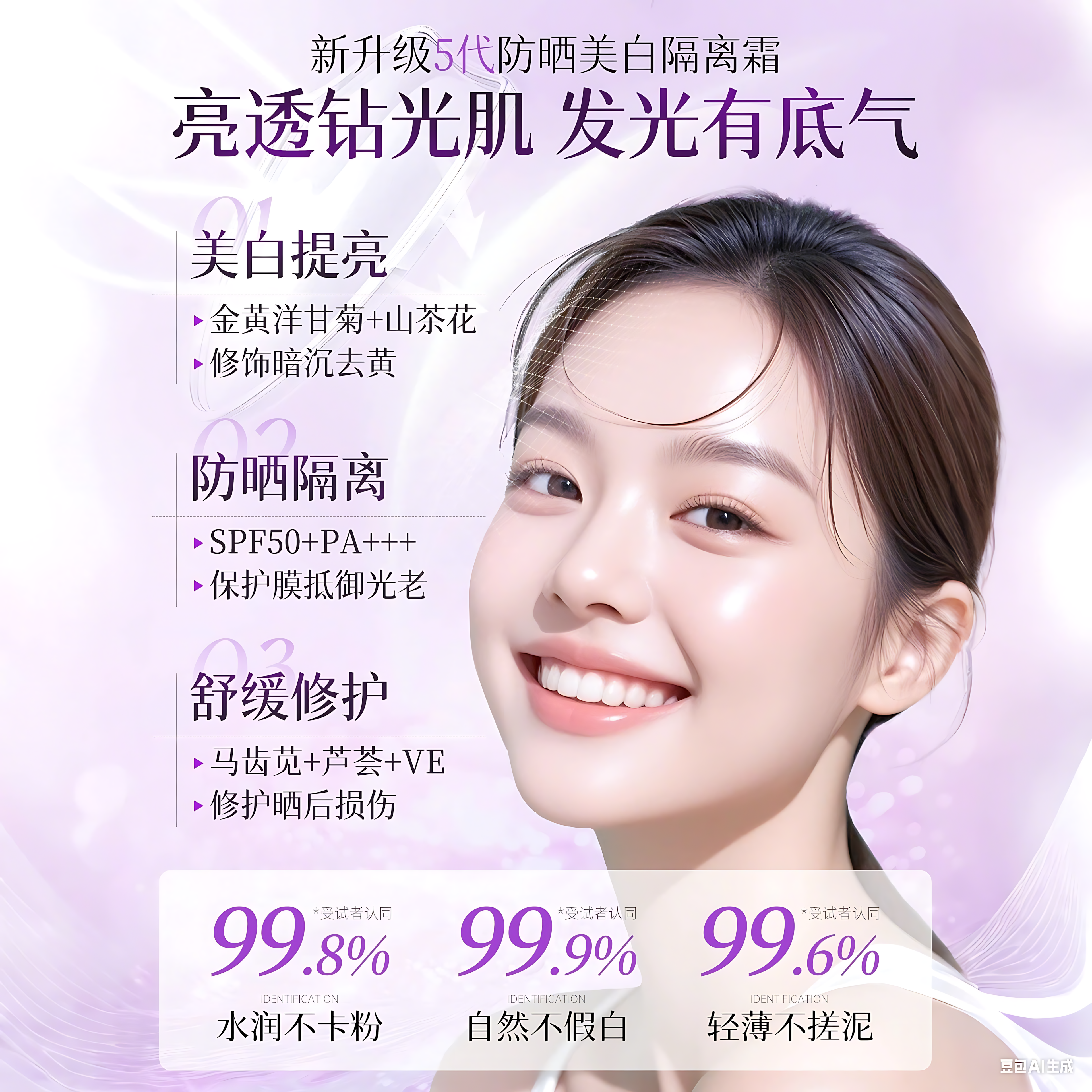 LUCENBASE Whitening Correcting Sunscreen SPF50+PA+++ 50g 透真美白防晒隔离霜