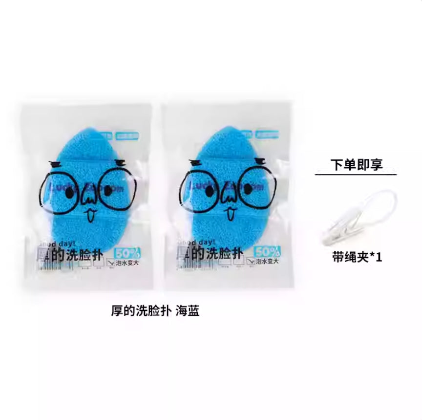 Luckyzoooom Thick Face Wash 2pcs 鹿踪厚的洗脸扑