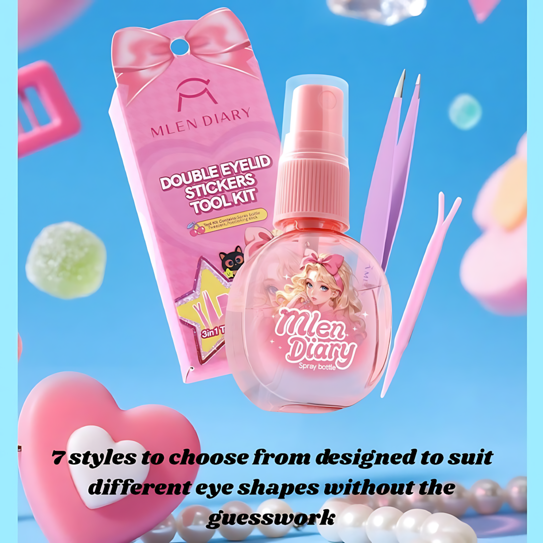 MLEN DIARY Double Eyelid Stickers Tool Kit 1box 米兰日记蝴蝶结系列隐形美目贴
