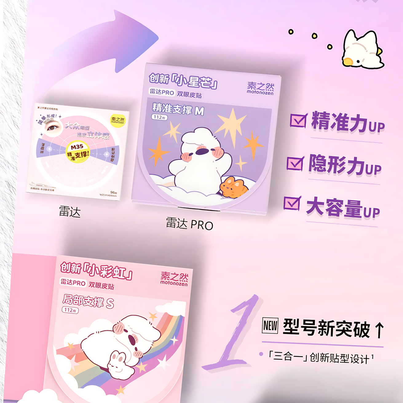 MOTONOZEN Radar Series Double Eyelid Tape Pro 素之然雷达系列双眼皮贴Pro