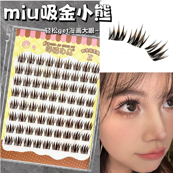 Meng Jie Shang Pin Cute Bear Single Cluster False Eyelashes 萌睫尚品可爱熊系列单簇假睫毛