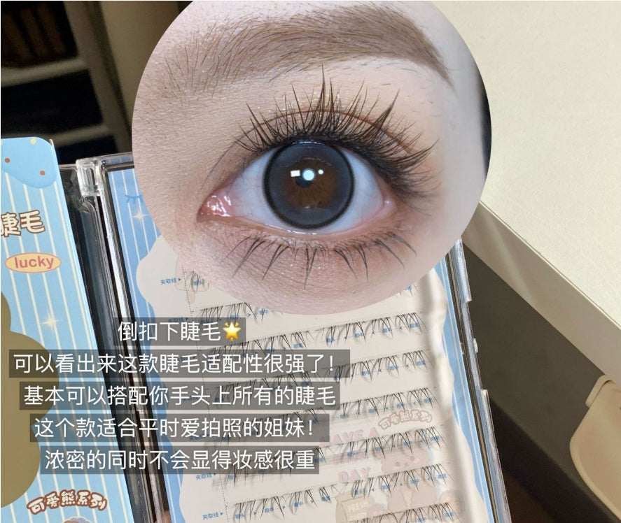 Meng Jie Shang Pin Cute Bear Single Cluster False Eyelashes 萌睫尚品可爱熊系列单簇假睫毛