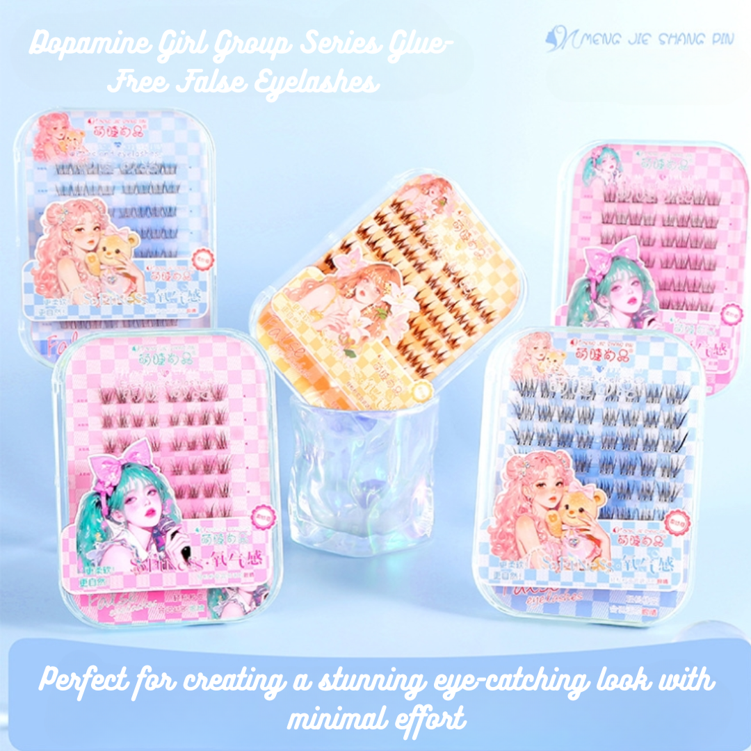 Meng Jie Shang Pin Dopamine Girl Group Series Glue-Free False Eyelashes 8 rows/box 萌睫尚品多巴胺女团系列免胶假睫毛