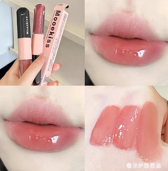 Mooekiss Double-Head Essence Matte & Mirror Lip Glaze 6ml 木柯诗双效精华唇釉