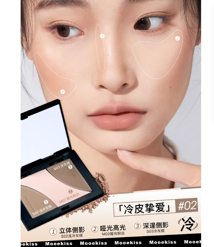 Mooekiss Tri-Color Contouring Palette 16.5g 木柯诗三色塑颜修容盘