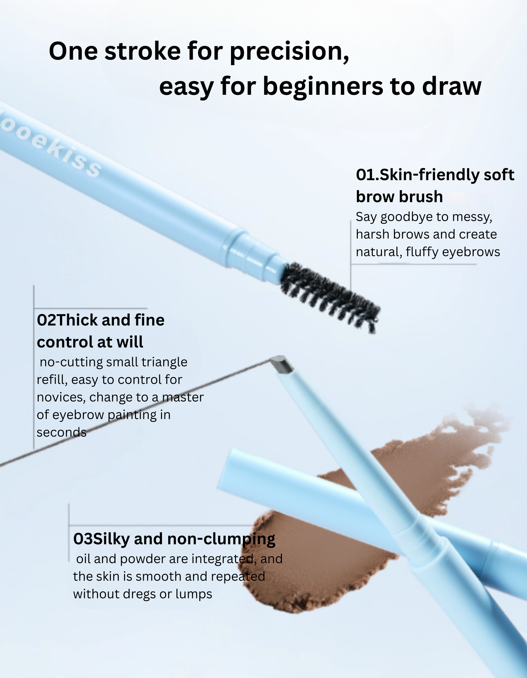 Mooekiss Velvet Silk Mist Eyebrow Pencil 0.1g 木柯诗绒绒丝雾眉笔