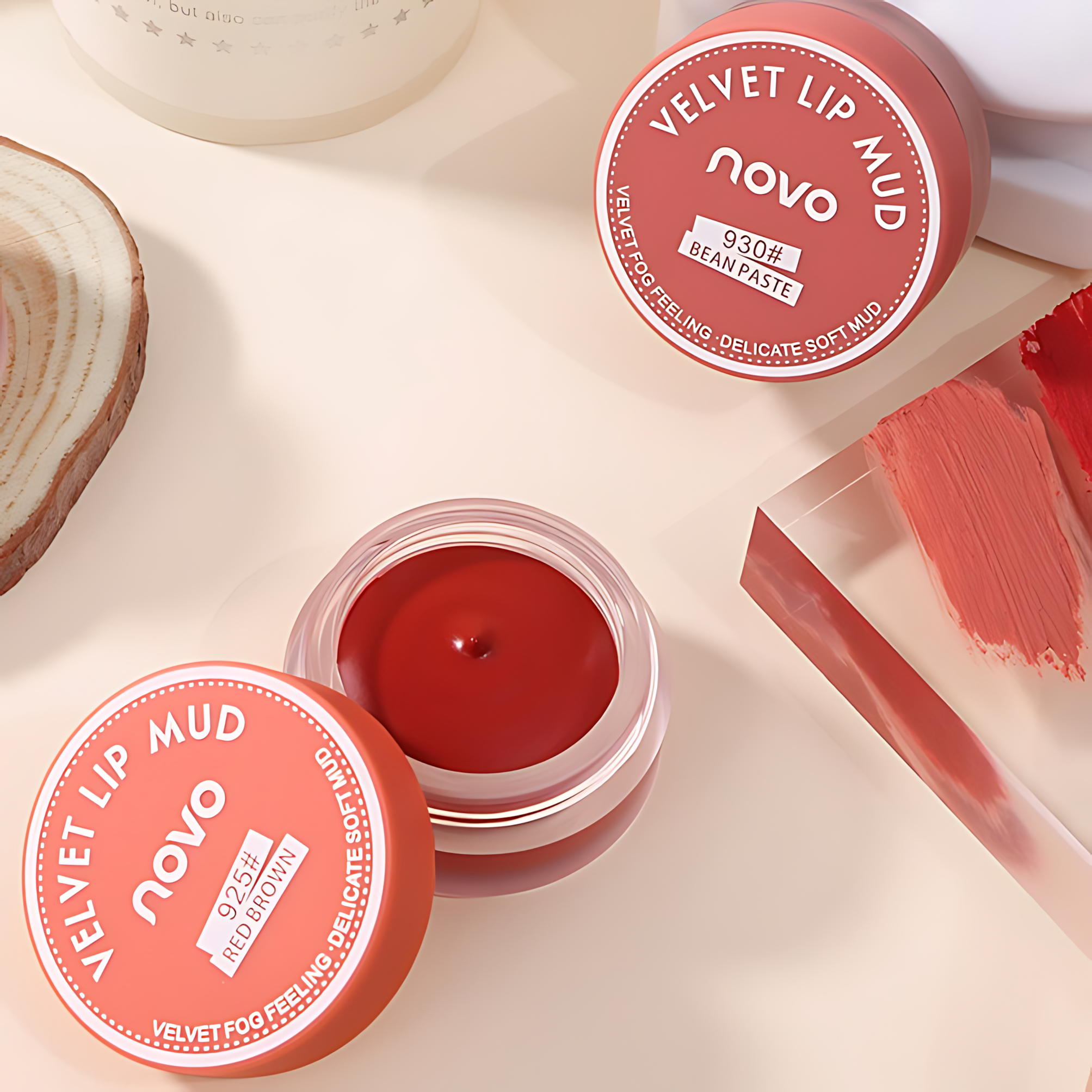 NOVO Soft Mousse Luscious Lips 5g*2pcs NOVO丝慕雾绒果冻唇泥