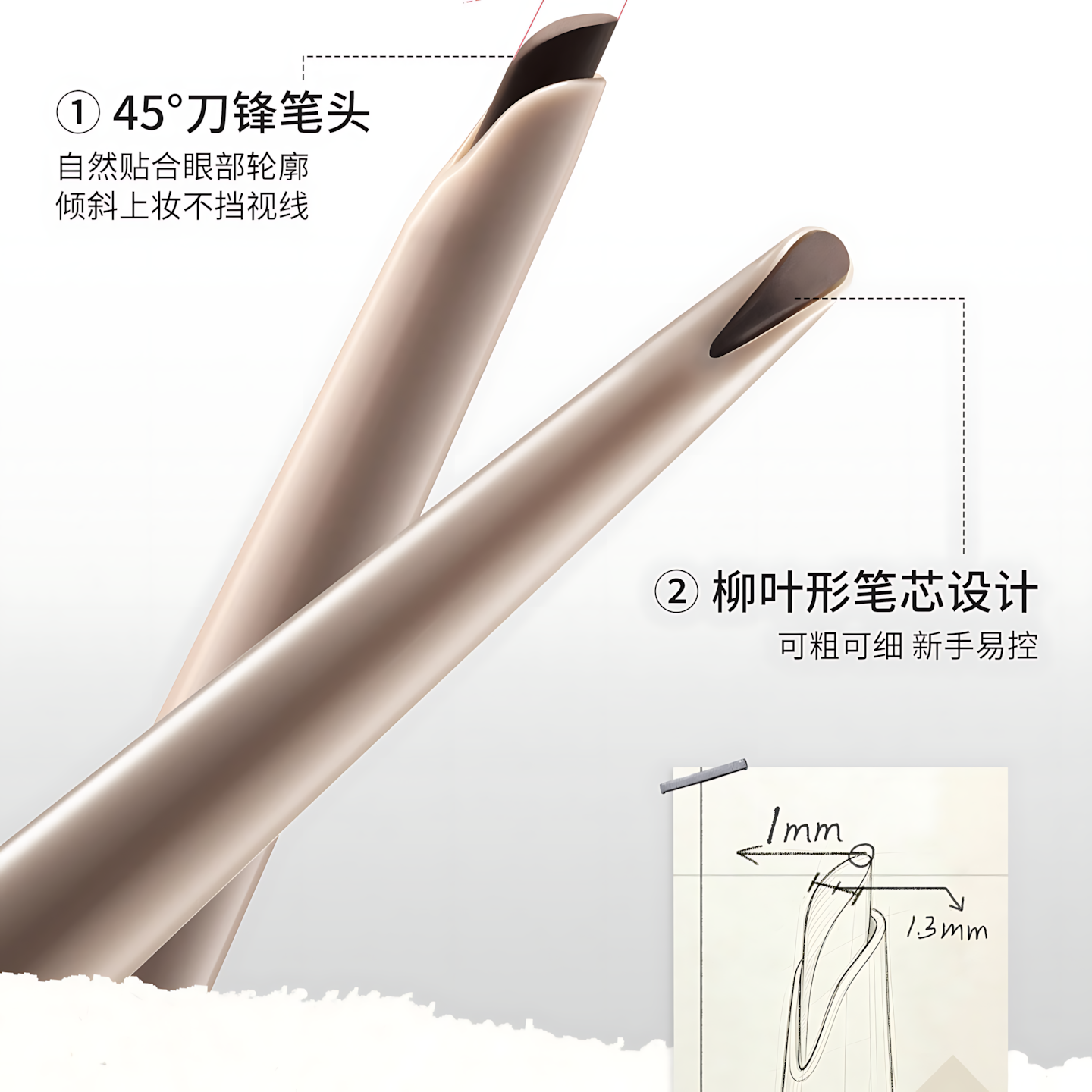 OXEYE Dual-Ended Refillable Gel Eyeliner 2.0 150mg+150mg 欧丝爱大容量替换芯眼线胶笔2.0