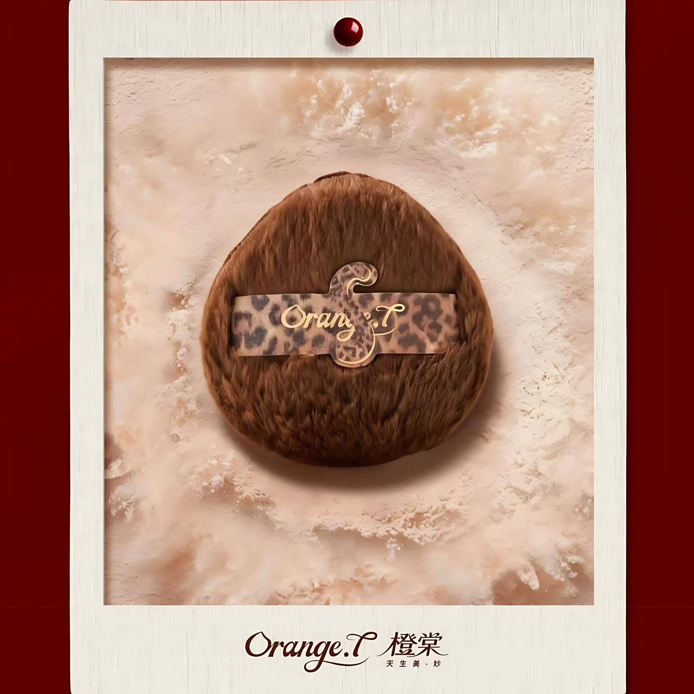 Orange T Cat Belly Flocked Powder Puff 橙棠猫肚肚植绒粉扑