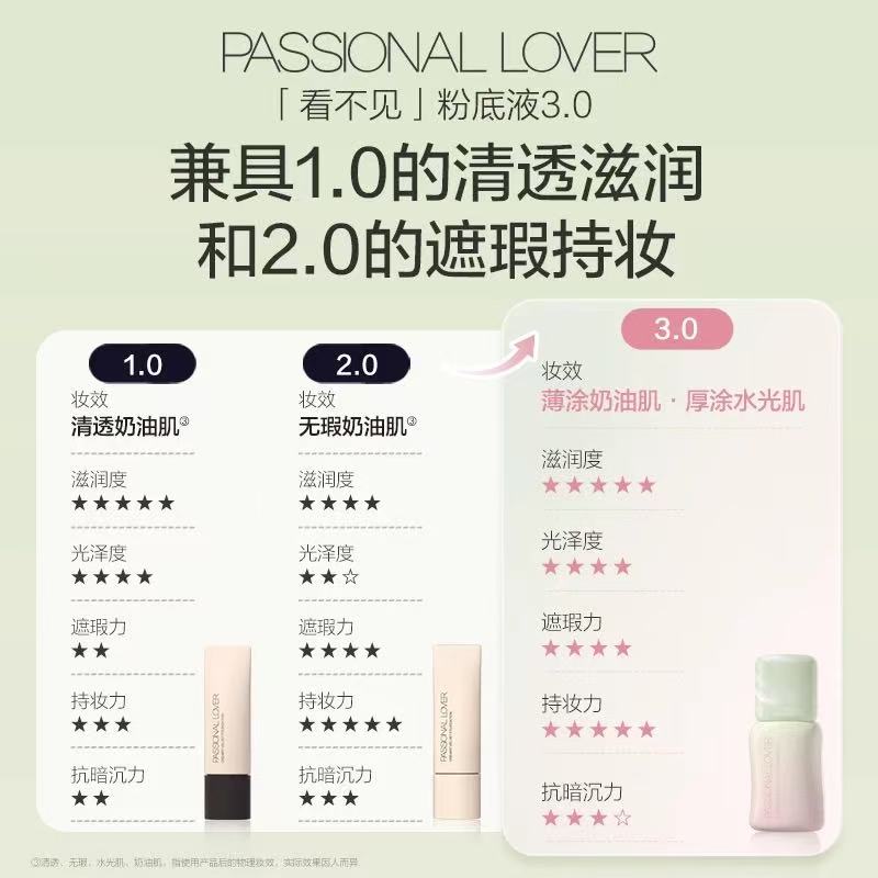 PASSIONAL LOVER Floral Limited Edition Creamy Skin Velvet Foundation 3.0 30g 恋火花意限定奶油肌绒绒粉底液3.0