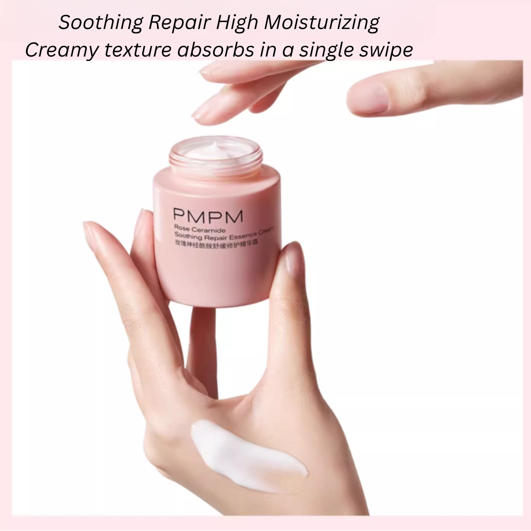 Tiktok/Douyin Hot PMPM Rose Ceramide Soothing Repair Essence Cream 50g 【Tiktok抖音爆款】偏偏玫瑰酰胺舒缓修护精华霜