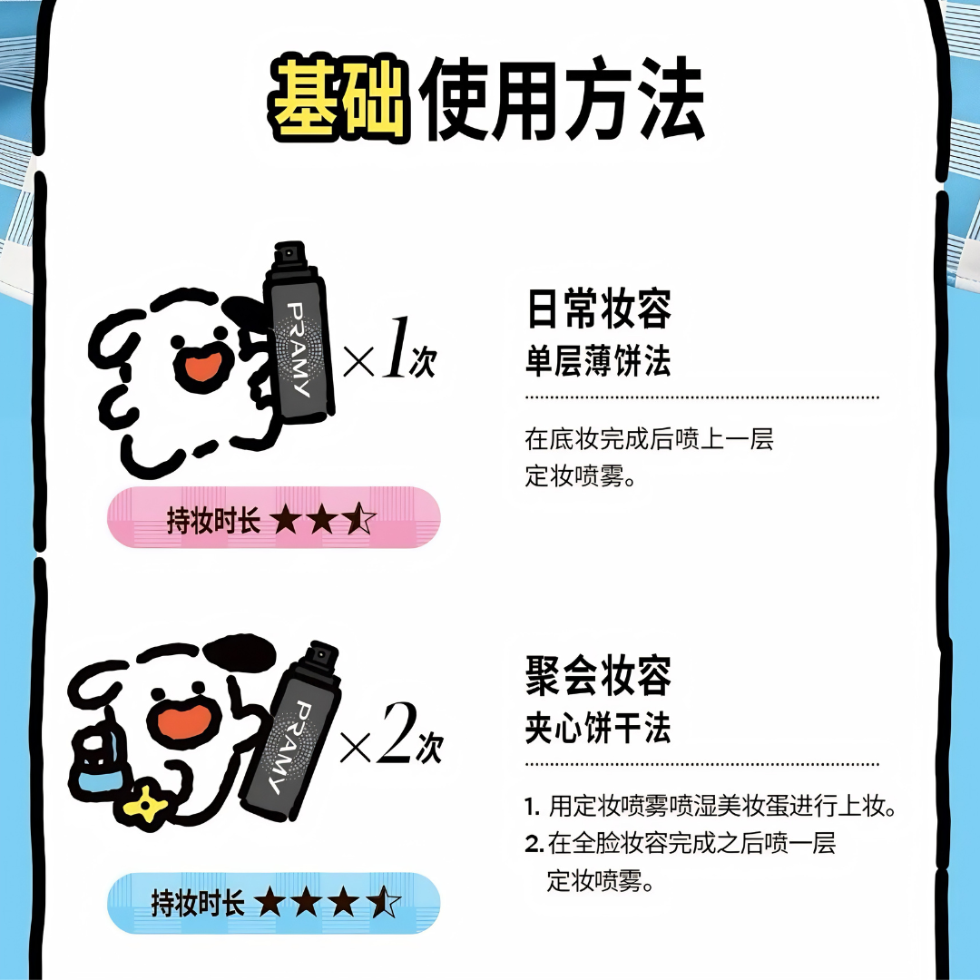 PRAMY × Happy Puppy Collaboration Moisturizing Setting Spray 30ml/100ml 柏瑞美×快乐小狗联名款后台保湿定妆喷雾
