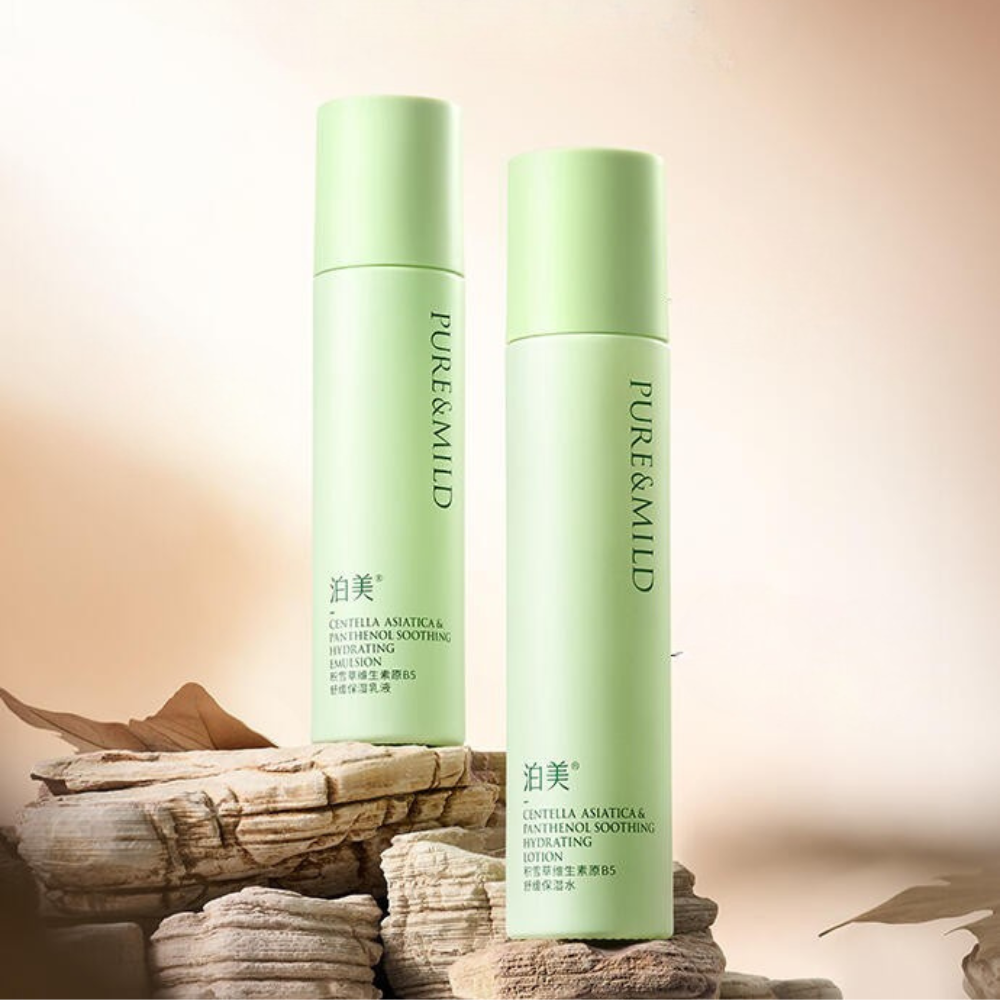 PURE&MILD Centella Asiatica & Panthenol Soothing Hydrating Lotion Toner set 100g/120ml 泊美积雪草维生素原B5舒缓保湿水乳套装