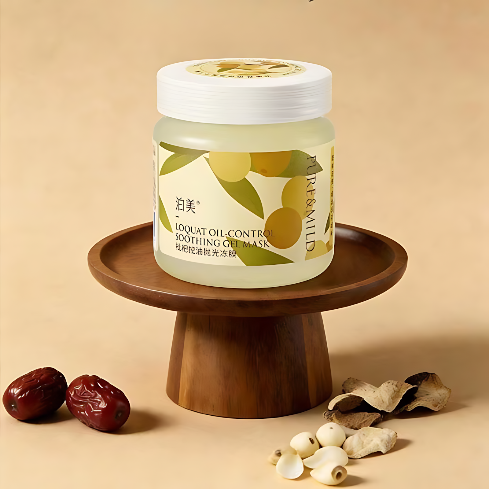 PURE&MILD Loquat Oil-Control Soothing Gel Mask 100g 泊美枇杷控油抛光冻膜