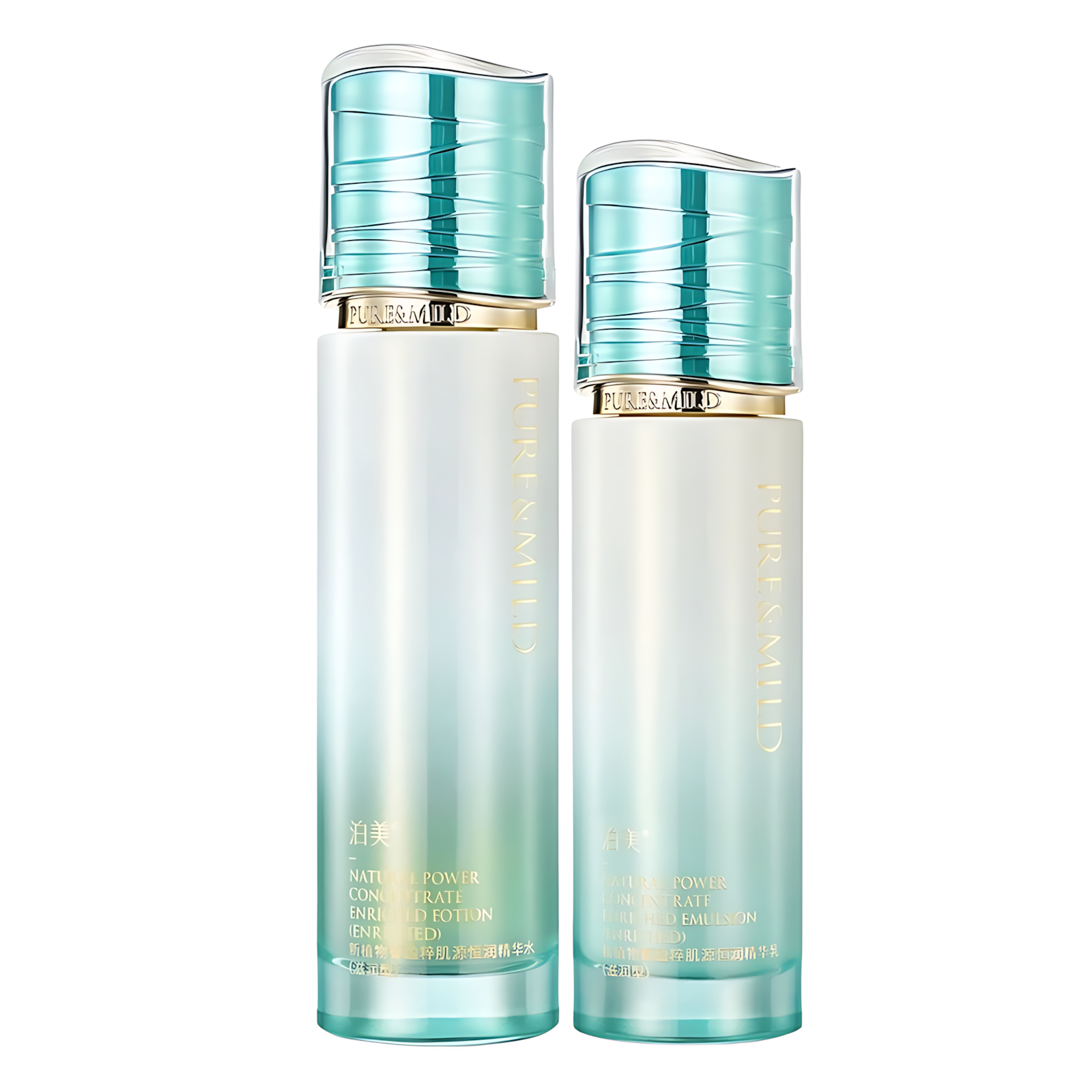 PURE&MILD Natural Power Concentrate Enriched Lotion Emulsion 120ml/100g 泊美新植物菁盈粹肌源恒润精华水乳