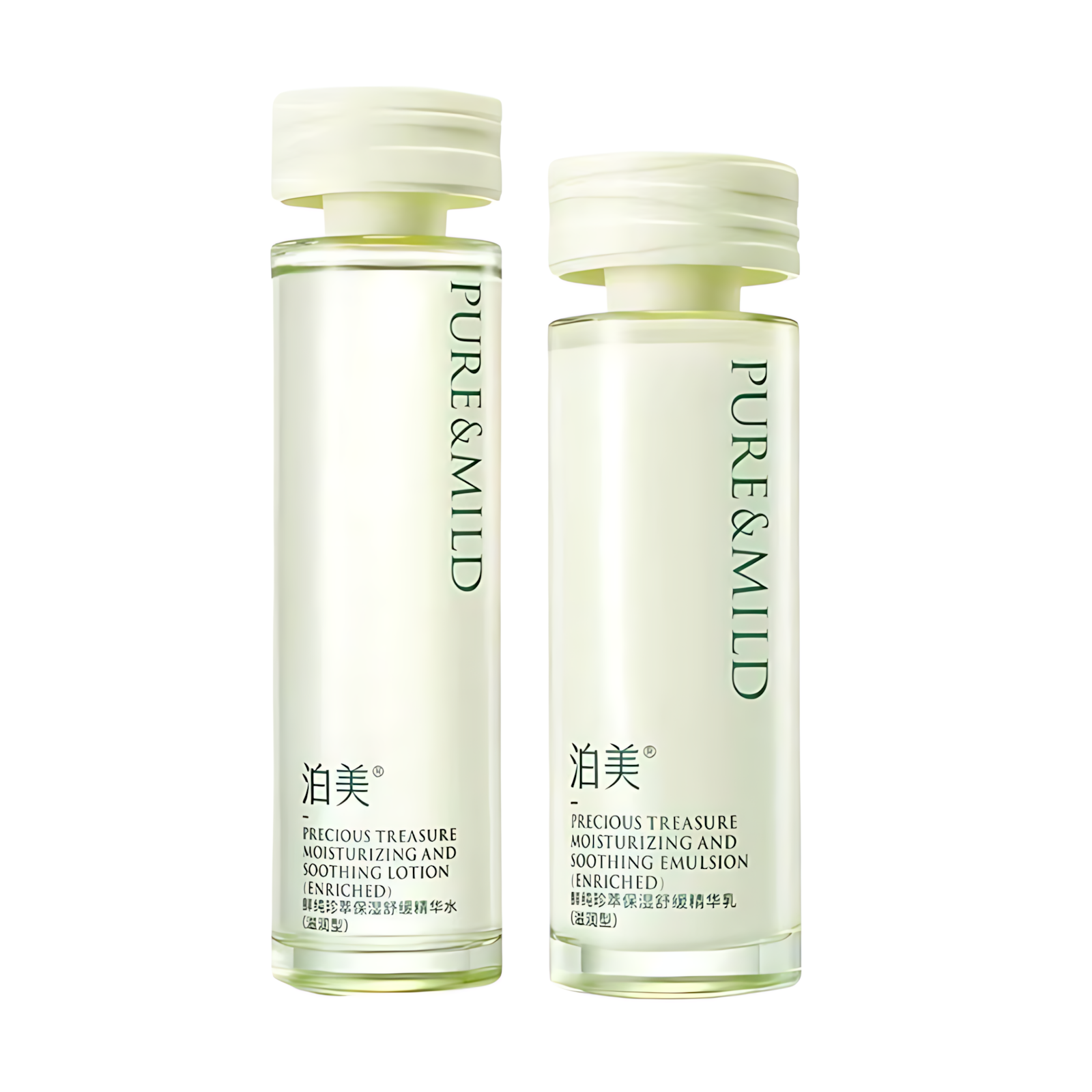 PURE&MILD Precious Treasure Moisturizing And Soothing Lotion Emulsion Cream Set 150ml/120g/50g 泊美鲜纯珍萃保湿舒缓水乳霜套装