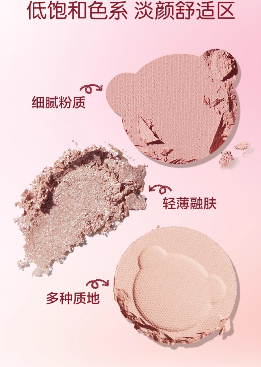 Pink Bear Vitality Eyeshadow Palette 9g 皮可熊元气九色眼影粉盘
