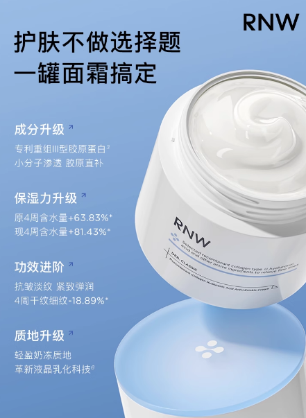 Tiktok/Douyin Hot RNW Recombinant Collagen Hyaluronic Acid Anti-Wrinkle Cream 50g【Tiktok抖音爆款】如薇重组胶原玻尿酸抗皱面霜