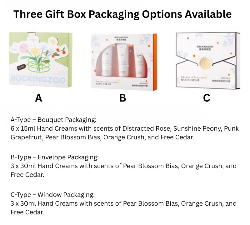 ROCKINGZOO Botanical Fragrance Hand Cream Gift Set 15ml*6pcs/30ml*3pcs 摇滚动物园植物香氛透润护手霜礼盒