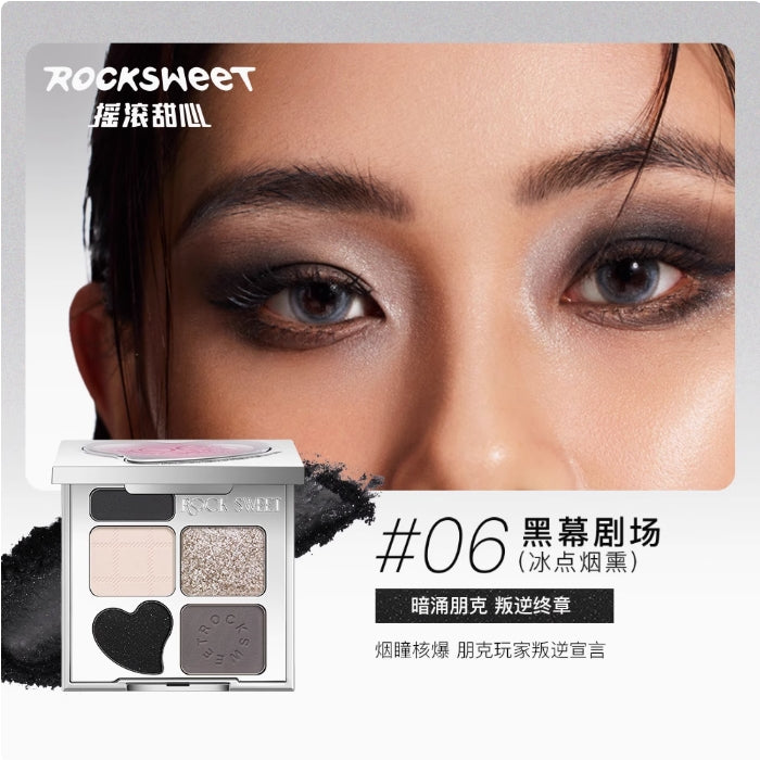 ROCK SWEET Rhythm Rhapsody Five-Color Eyeshadow Palette 5g/4.5g 摇滚甜心节奏狂想五色眼眉盘