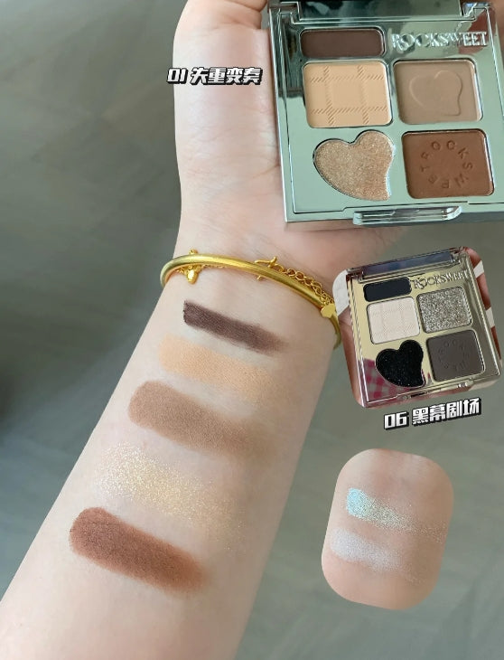 ROCK SWEET Rhythm Rhapsody Five-Color Eyeshadow Palette 5g/4.5g 摇滚甜心节奏狂想五色眼眉盘