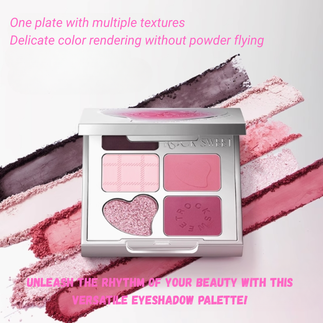 ROCK SWEET Rhythm Rhapsody Five-Color Eyeshadow Palette 5g/4.5g 摇滚甜心节奏狂想五色眼眉盘