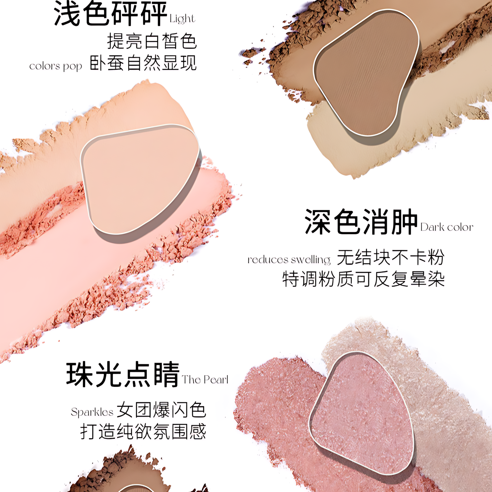 Tiktok/Douyin Hot ROMANTIC BEAUTY × My Little Pony Four-Shade Under-Eye Palette 2.5g【Tiktok抖音爆款】罗小曼×小马宝莉四色卧蚕盘