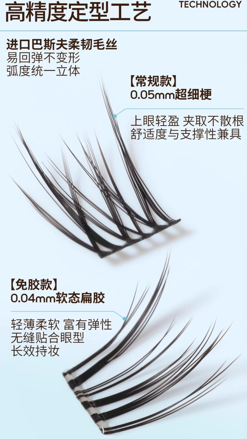 ShunYale Bird Series 4556 Segmented False Eyelashes 40pcs/box 顺耶飞鸟系列4556分段式假睫毛