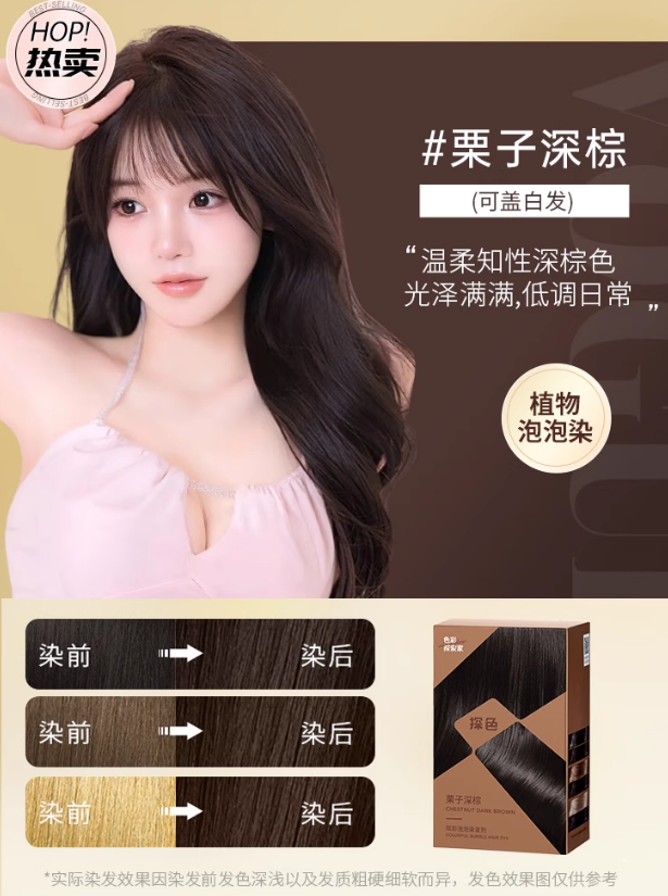 Tiktok/Douyin Hot TOCU Colorful Bubble Hair Dye 30ml+60ml+10ml【Tiktok抖音爆款】探色炫彩泡泡染发剂